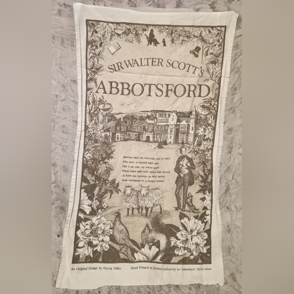 Pristine Vintage Ettrick Valley Abbotsford Tea Towel – Rare Double Selvedge Edge